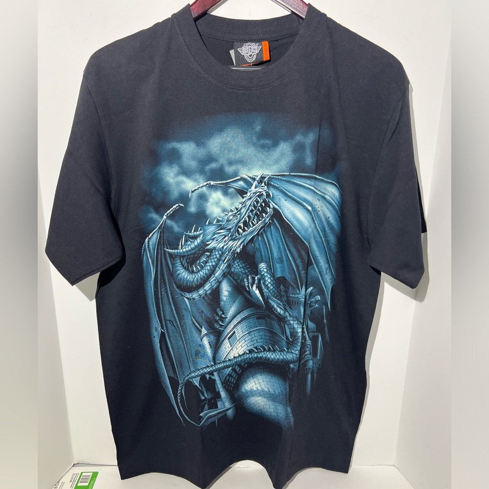 Y2K rock Eagle glow-in-the-dark dragon shirt‎ large